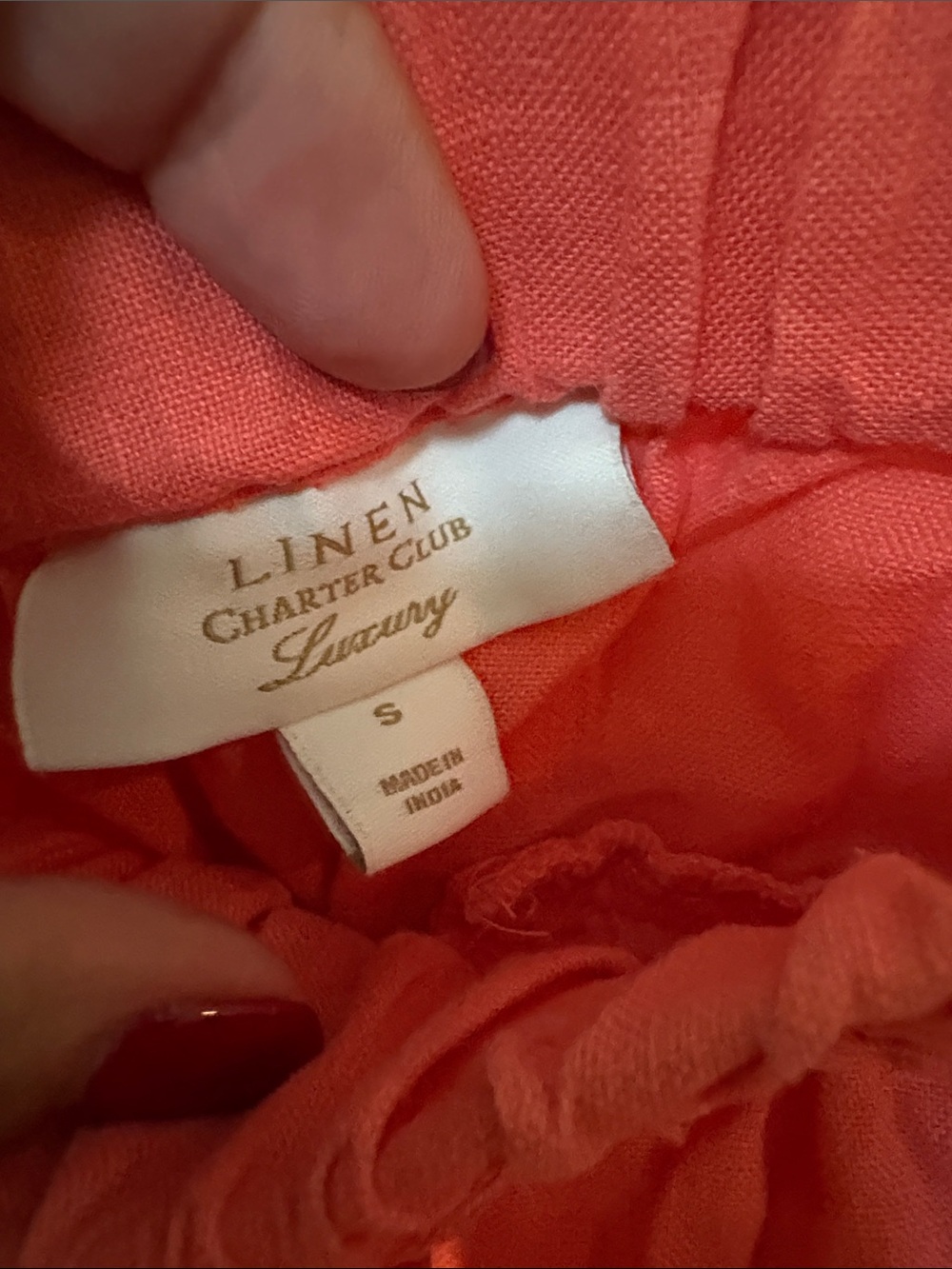 Charter Club Linen Pants — Coral - Picture 2 of 4